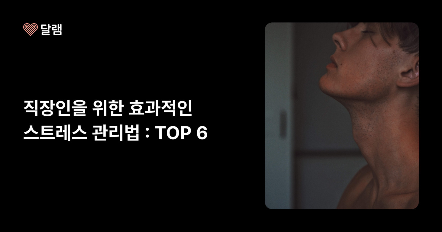 직장인을 위한 효과적인 스트레스 관리법 : TOP 6